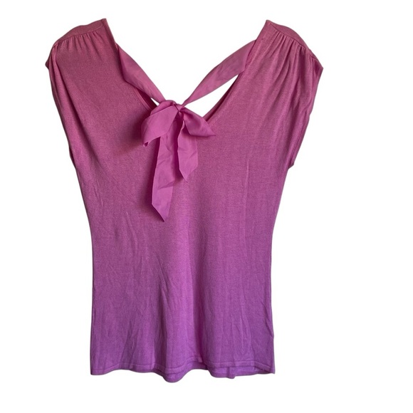 Lilly Pulitzer Grady Tie Back Blouse Pink Viscose Silk Knit Top Stretch Small - Picture 3 of 8